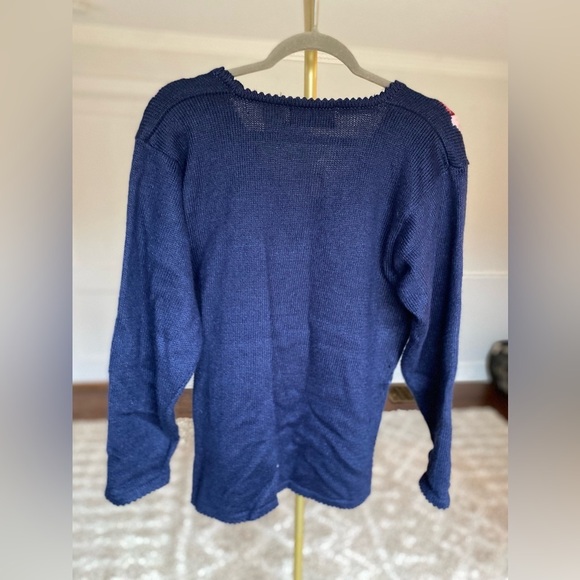 VTG Cottagecore Jantzen Hand Embroidered Sweater Floral Knit Granny Valentines - Picture 3 of 14